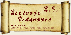Milivoje Vidanović vizit kartica
